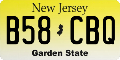 NJ license plate B58CBQ