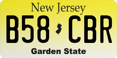 NJ license plate B58CBR