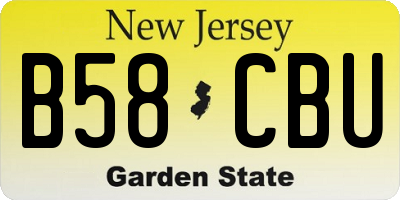 NJ license plate B58CBU
