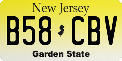 NJ license plate B58CBV