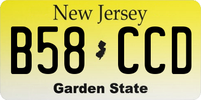 NJ license plate B58CCD