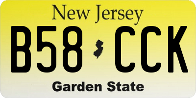 NJ license plate B58CCK