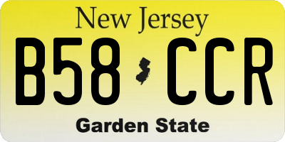 NJ license plate B58CCR