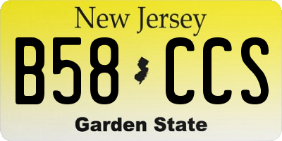 NJ license plate B58CCS