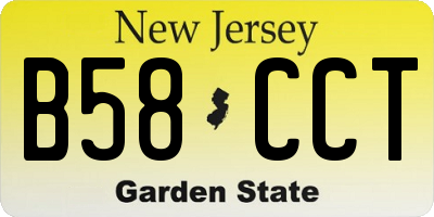 NJ license plate B58CCT