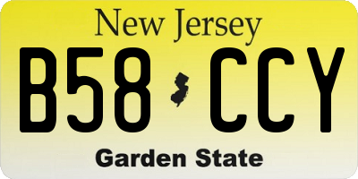 NJ license plate B58CCY
