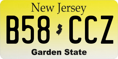 NJ license plate B58CCZ