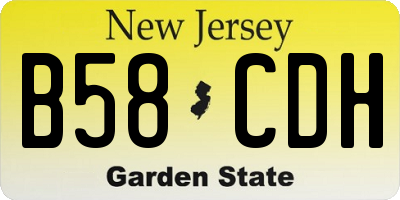 NJ license plate B58CDH
