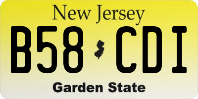 NJ license plate B58CDI