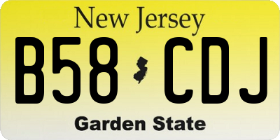 NJ license plate B58CDJ