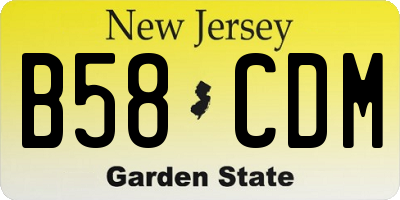 NJ license plate B58CDM