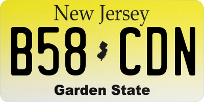 NJ license plate B58CDN
