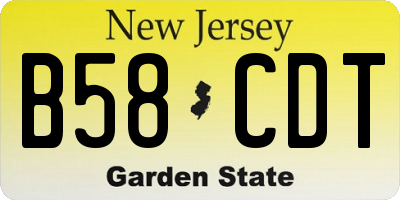 NJ license plate B58CDT