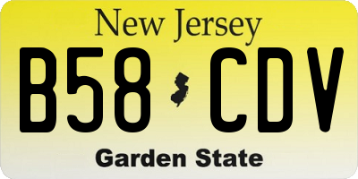 NJ license plate B58CDV