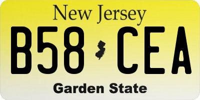 NJ license plate B58CEA