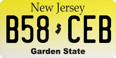 NJ license plate B58CEB
