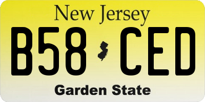 NJ license plate B58CED