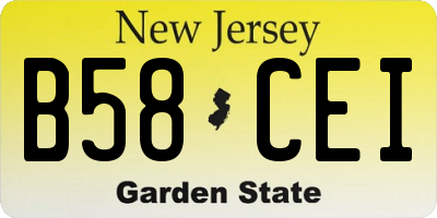 NJ license plate B58CEI