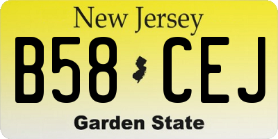 NJ license plate B58CEJ