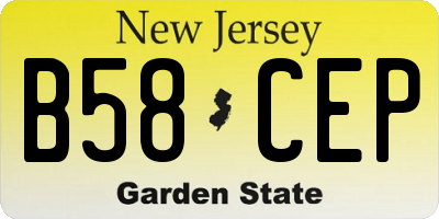 NJ license plate B58CEP