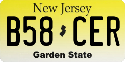 NJ license plate B58CER