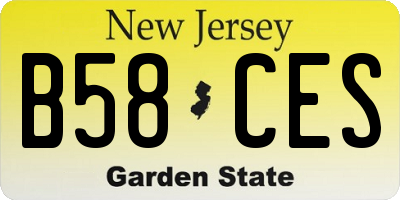 NJ license plate B58CES