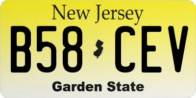NJ license plate B58CEV