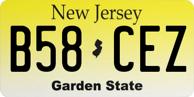 NJ license plate B58CEZ