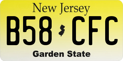 NJ license plate B58CFC