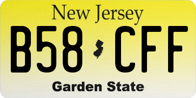 NJ license plate B58CFF