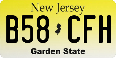 NJ license plate B58CFH