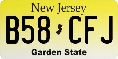 NJ license plate B58CFJ