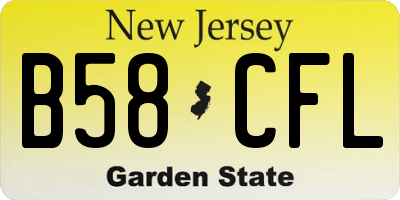 NJ license plate B58CFL