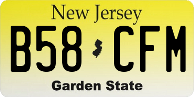 NJ license plate B58CFM