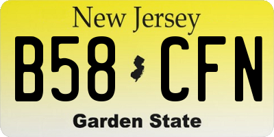 NJ license plate B58CFN