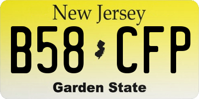 NJ license plate B58CFP