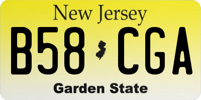NJ license plate B58CGA