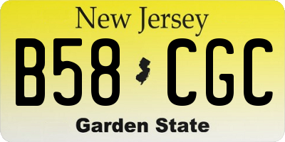 NJ license plate B58CGC