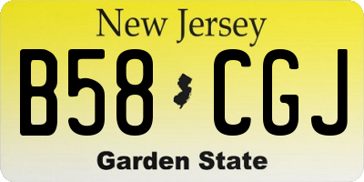 NJ license plate B58CGJ
