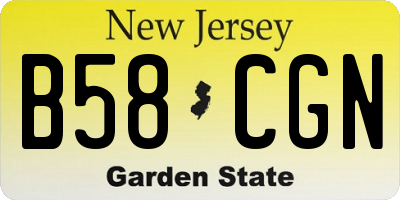 NJ license plate B58CGN