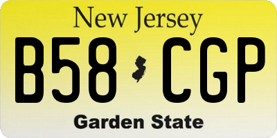 NJ license plate B58CGP
