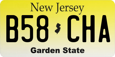 NJ license plate B58CHA