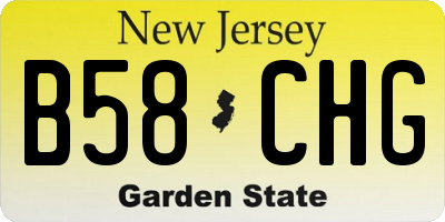 NJ license plate B58CHG