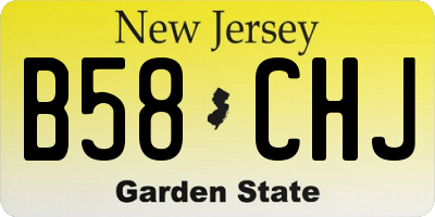 NJ license plate B58CHJ