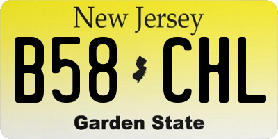 NJ license plate B58CHL