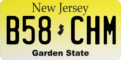 NJ license plate B58CHM