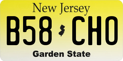 NJ license plate B58CHO