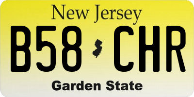 NJ license plate B58CHR
