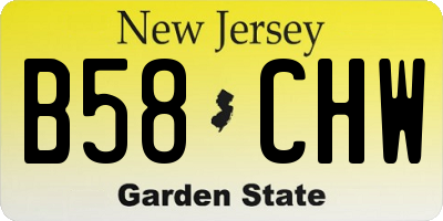 NJ license plate B58CHW