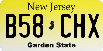 NJ license plate B58CHX